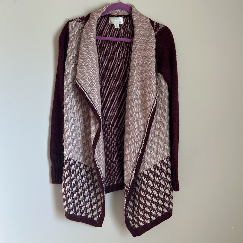 Ruby Moon Anthropologie Open Front Knit Wool Card… - image 1